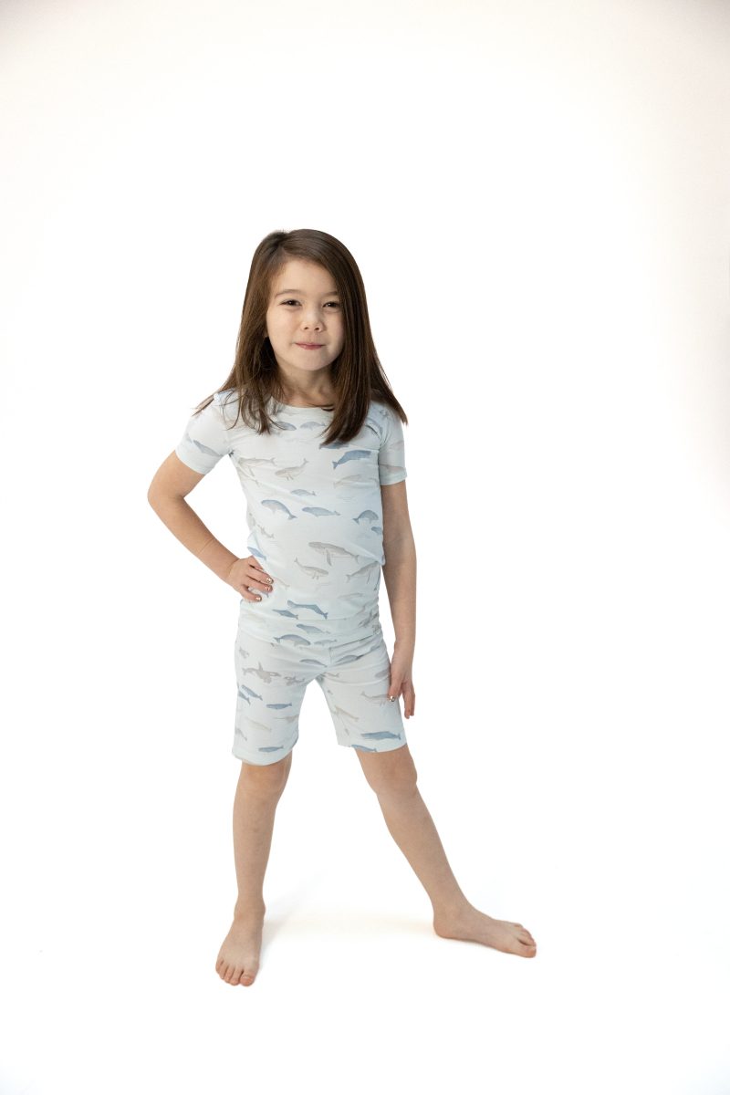 Angel Dear Little Whales Bamboo Viscose Loungewear Short Set Angel Dear Little Whales Bamboo Viscose Loungewear Short Set