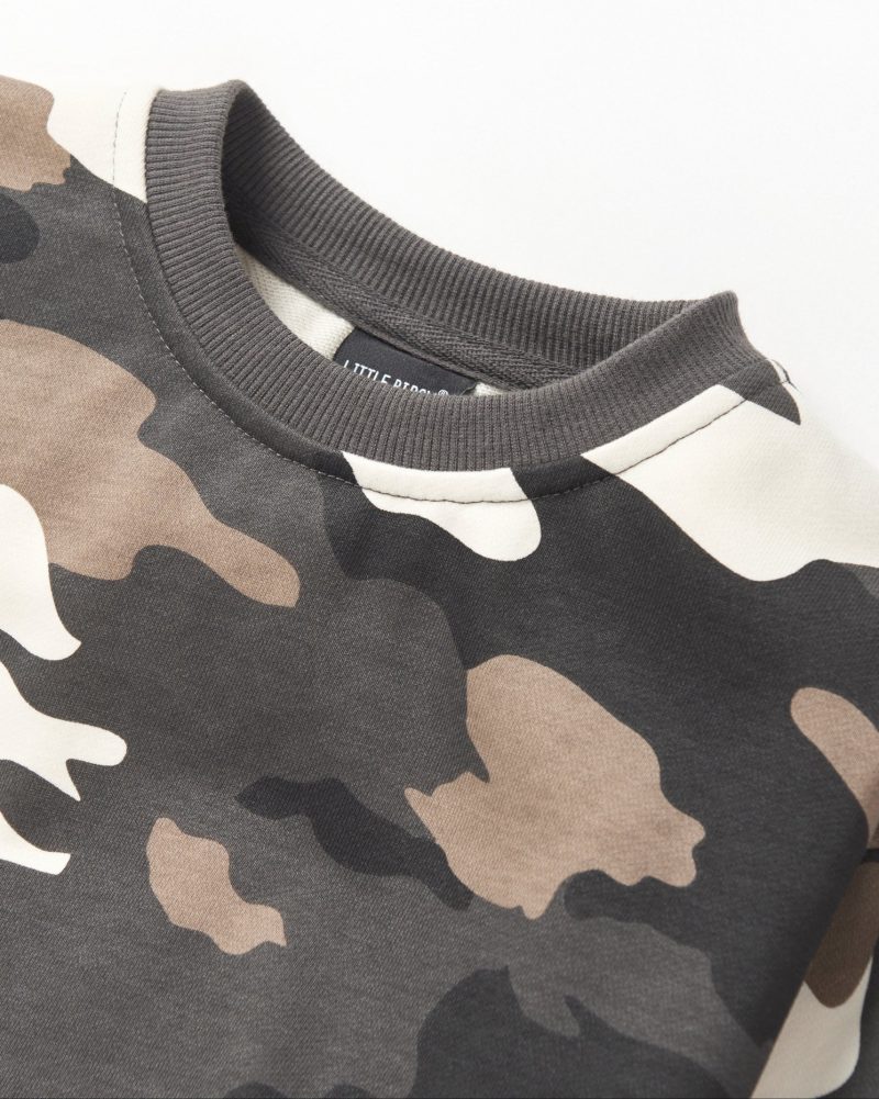 Little Bipsy Elevated Crewneck Sweatshirt In Camo Baby Clothes
