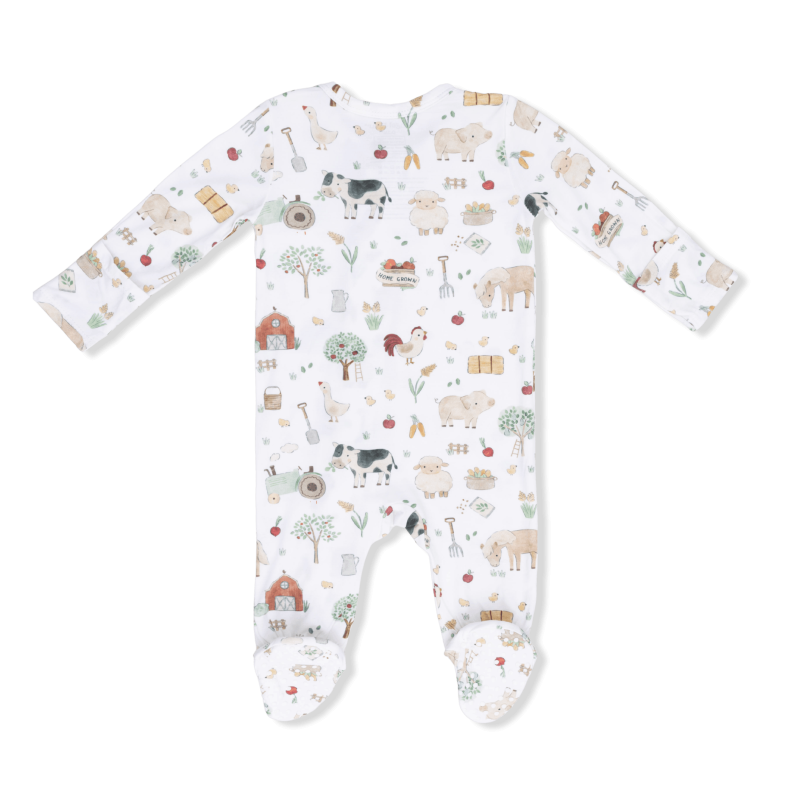Angel Dear Cute Farm Animals Bamboo Viscose 2 Way Zipper Footie