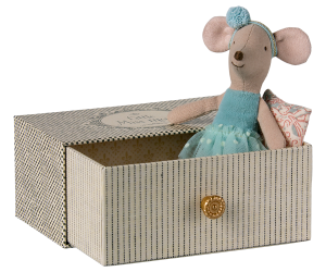 Maileg Little Sister Dance Mouse in Daybed