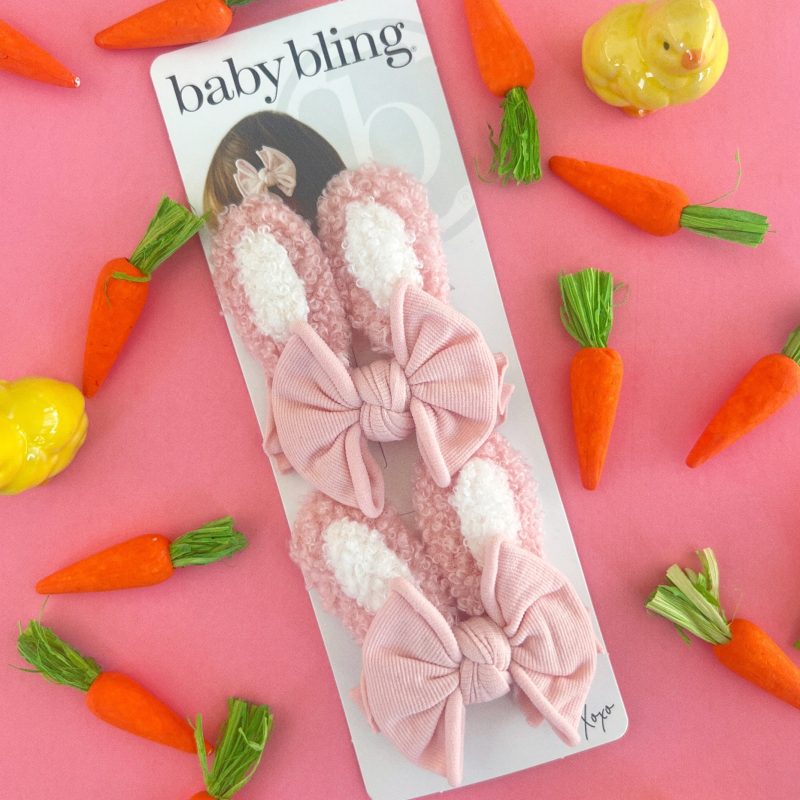 Pink Baby Bunny 2-Pack Novelty Clips made by Baby Bling Bows