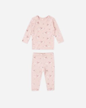 Quincy Mae Bamboo Pajama Set In Swans
