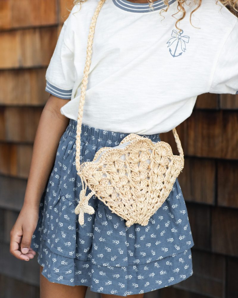 Shell Purse In Straw from Rylee + Cru