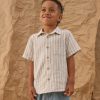 Rylee + Cru Collared Short Sleeve Shirt In Nautical Stripe