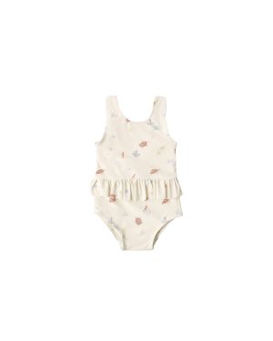 Rylee + Cru Skirted One-Piece Swimsuit In Aquatic