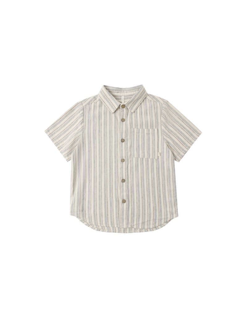 Collared Short Sleeve Shirt In Nautical Stripe from Rylee + Cru