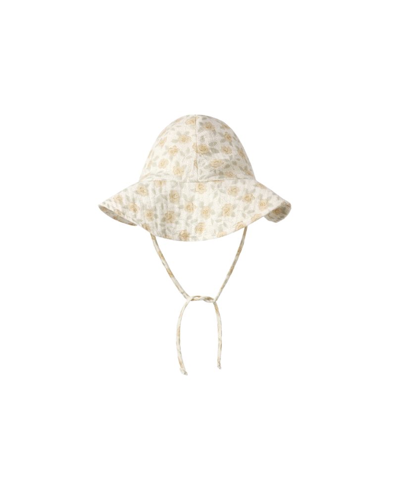 Floppy Sun Hat In Yellow Floral Floppy Sun Hat In Yellow Floral
