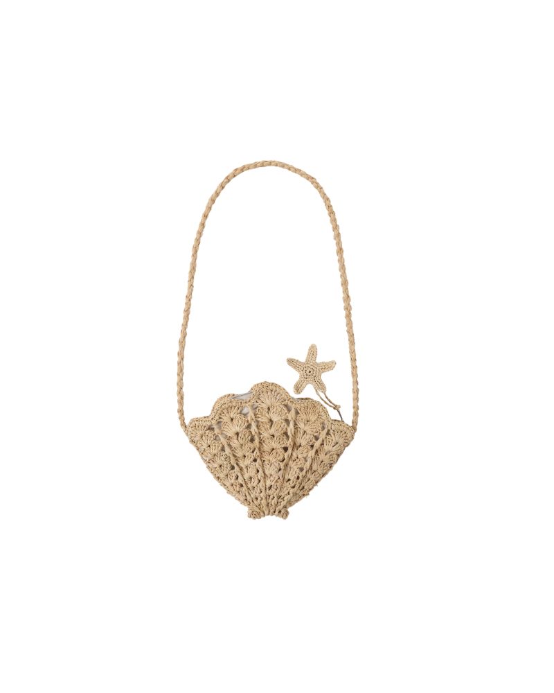 Rylee + Cru Shell Purse In Straw
