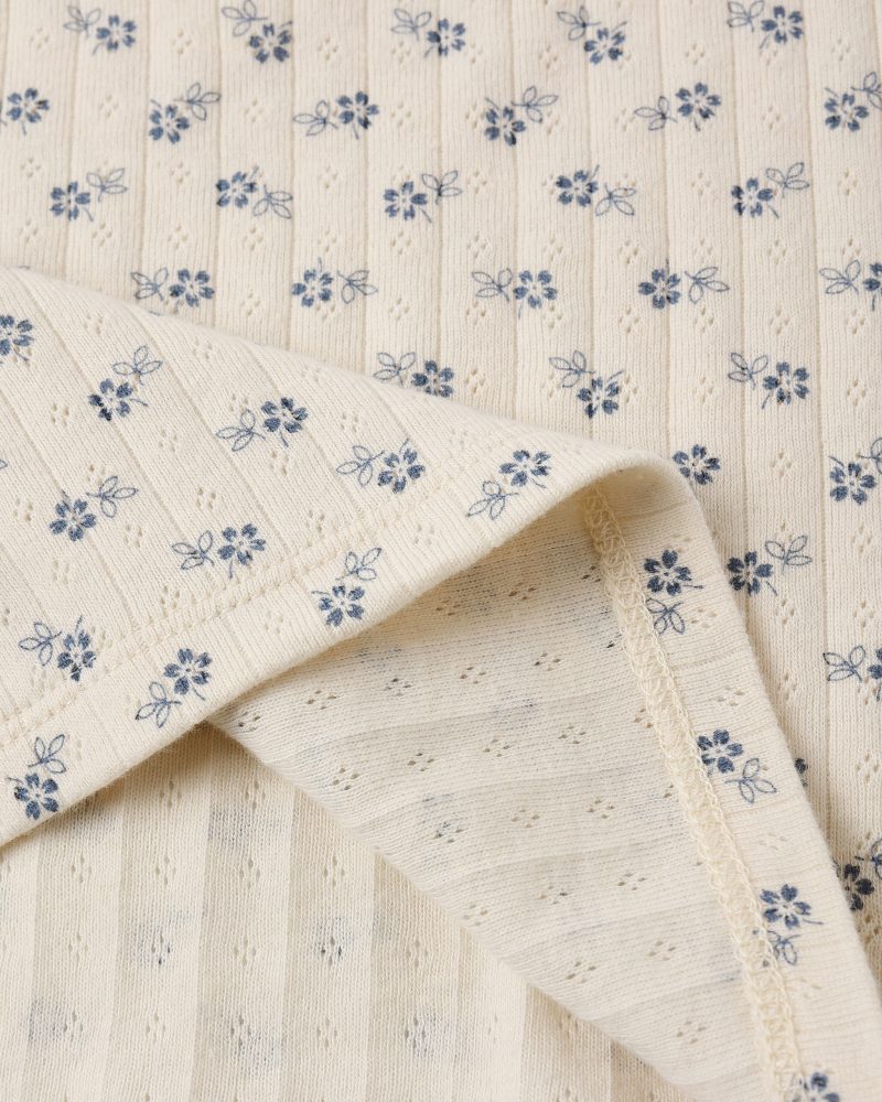 Teen Pointelle Lounge Set In Blue Ditsy Teen Pointelle Lounge Set In Blue Ditsy