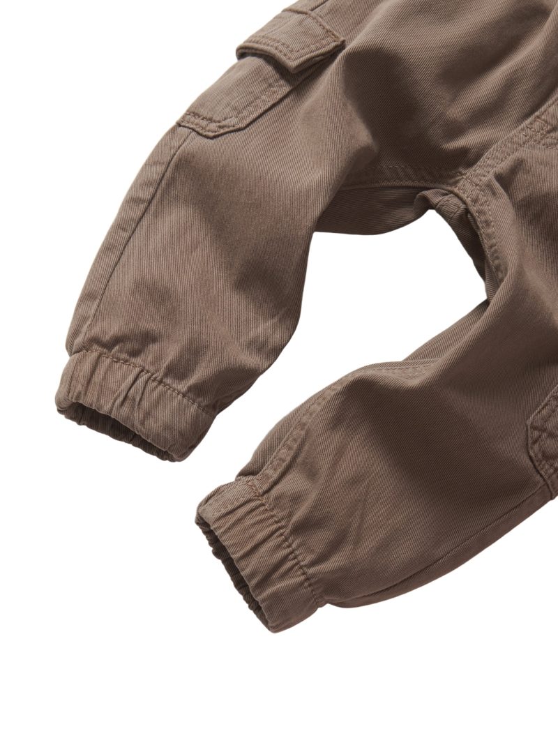 Little Bipsy Cotton Twill Cargo Jogger In Mushroom Little Bipsy Cotton Twill Cargo Jogger In Mushroom
