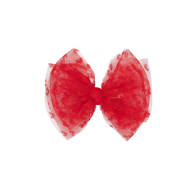 Baby Bling Bows Cherry Hearts Tulle Fab Clip
