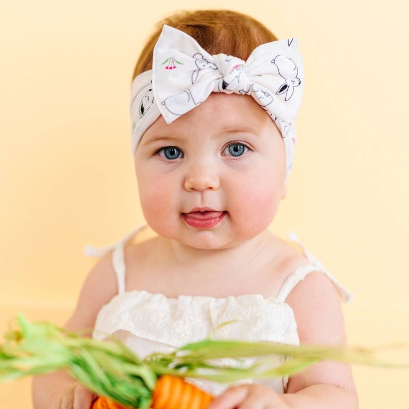 Bunny Printed Knot Bow made by Baby Bling Bows
