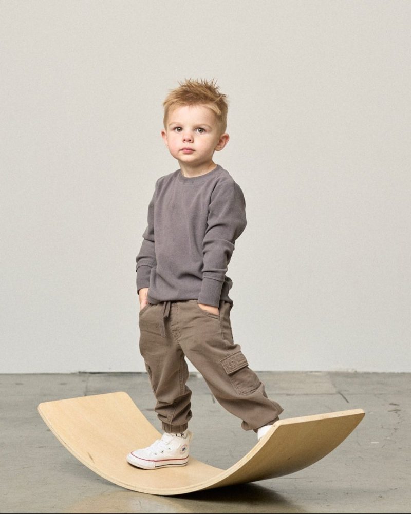 Little Bipsy Cotton Twill Cargo Jogger In Mushroom Little Bipsy Cotton Twill Cargo Jogger In Mushroom