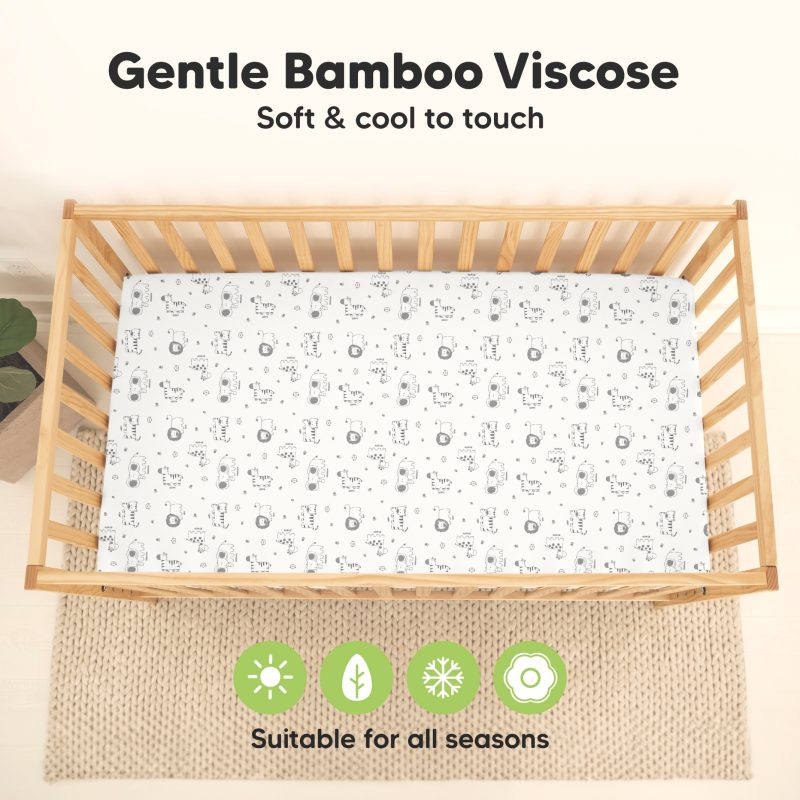 Kia Safari Bamboo Viscose Waterproof Crib Sheets 2 Pack made by KeaBabies Kia Safari Bamboo Viscose Waterproof Crib Sheets 2 Pack made by KeaBabies