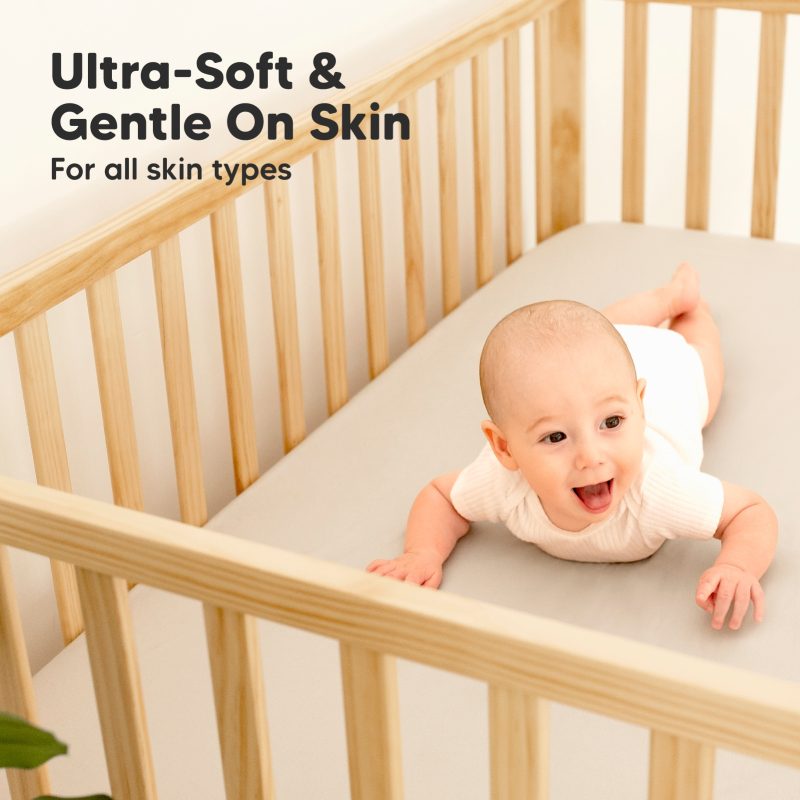 KeaBabies Ecru Bamboo Viscose Waterproof Crib Sheets 2 Pack part of our  collection