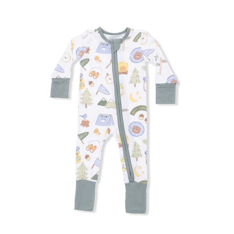Camping In Blue Bamboo Viscose Convertible Romper available at Blossom