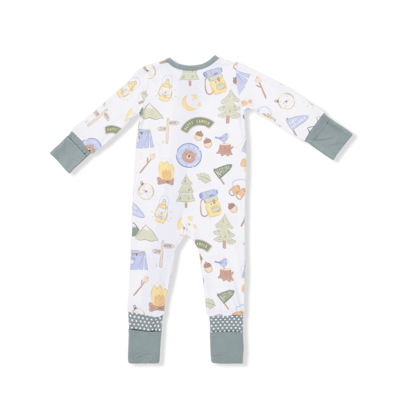 Camping In Blue Bamboo Viscose Convertible Romper