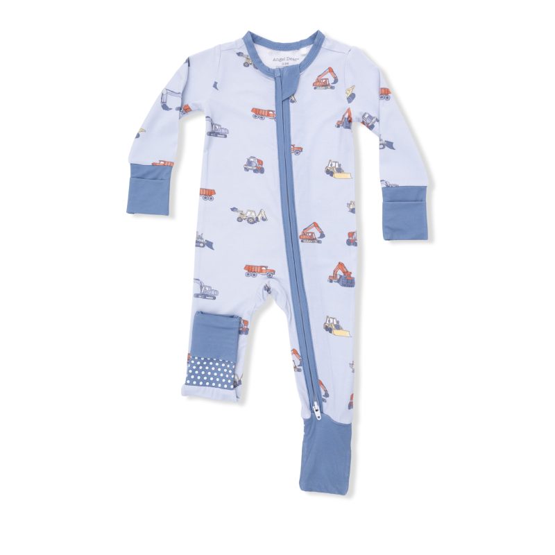 Angel Dear Construction Vehicles Bamboo Viscose Convertible Romper