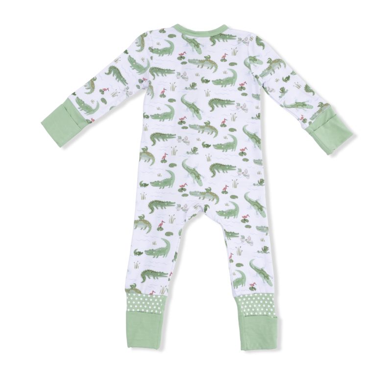 Crayon Alligators Bamboo Viscose Convertible Romper Crayon Alligators Bamboo Viscose Convertible Romper