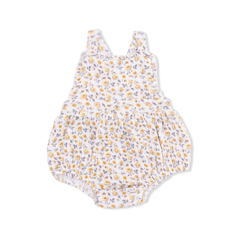 Angel Dear Yellow Country Roses Muslin Ruffle Bubble