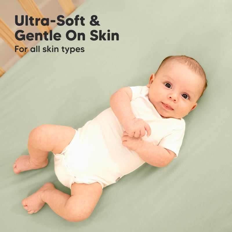 KeaBabies Avocado Bamboo Viscose Waterproof Crib Sheets 2 Pack Bedding