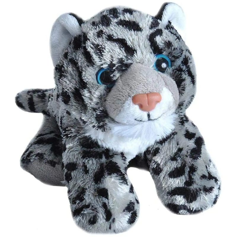 Wild Republic Hug'Ems-Mini Snow Leopard Stuffed Animal 7"