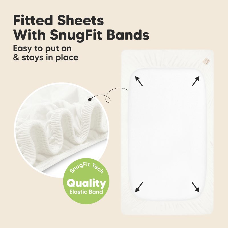KeaBabies Solid White Bamboo Viscose Waterproof Crib Sheets 2 Pack available at Blossom