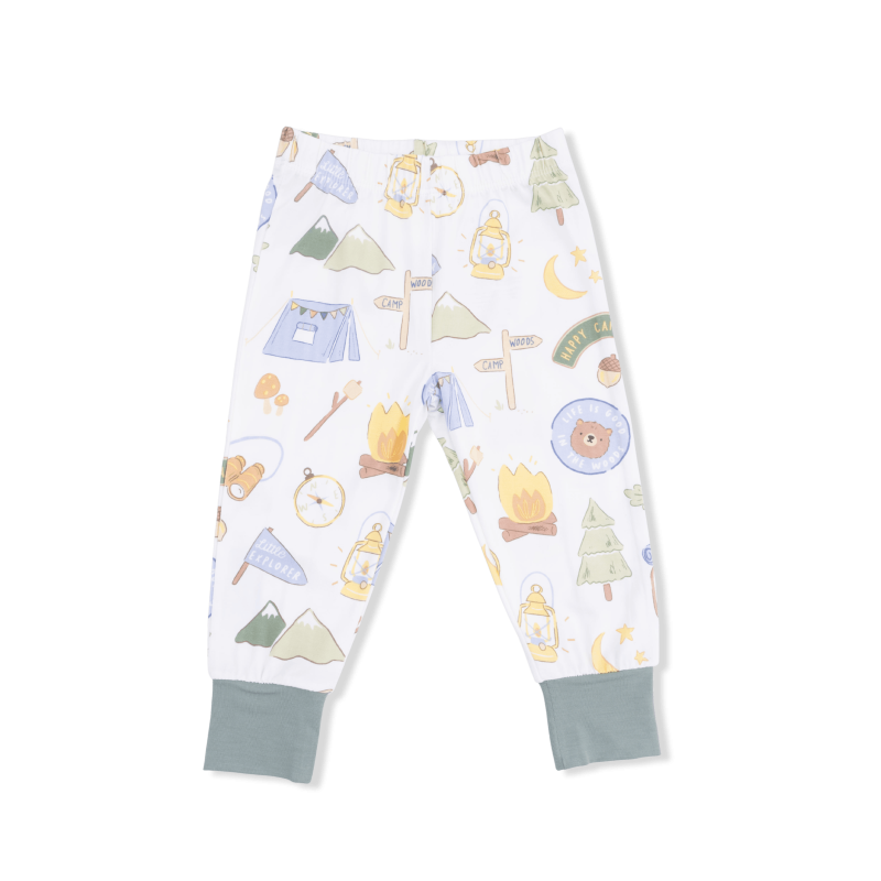 Camping In Blue Bamboo Viscose Short Sleeve Loungewear Set available at Blossom