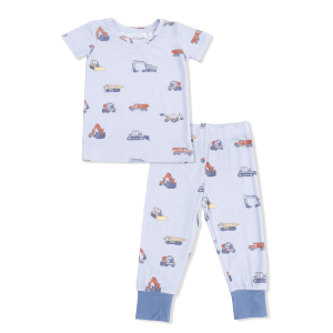 Angel Dear Construction Vehicles Bamboo Viscose Short Sleeve Loungewear Set Angel Dear Construction Vehicles Bamboo Viscose Short Sleeve Loungewear Set