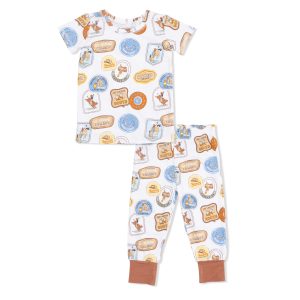 Angel Dear Rodeo Patches Bamboo Viscose Short Sleeve Loungewear Set Angel Dear Rodeo Patches Bamboo Viscose Short Sleeve Loungewear Set