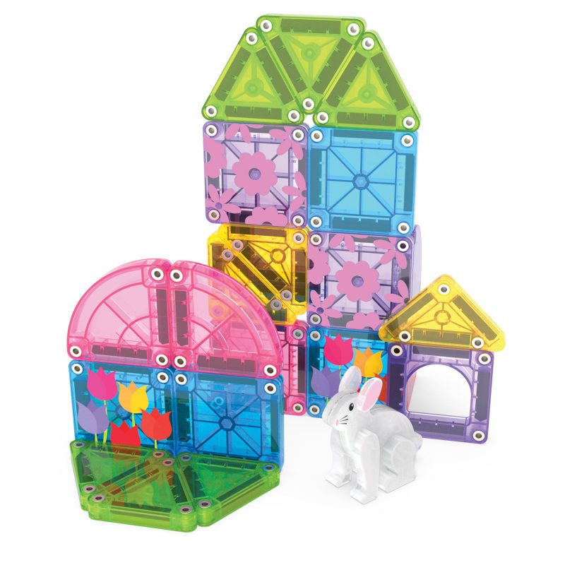 Magna-Tiles MicroMAGS Spring Garden 24-Piece Travel Set Toys