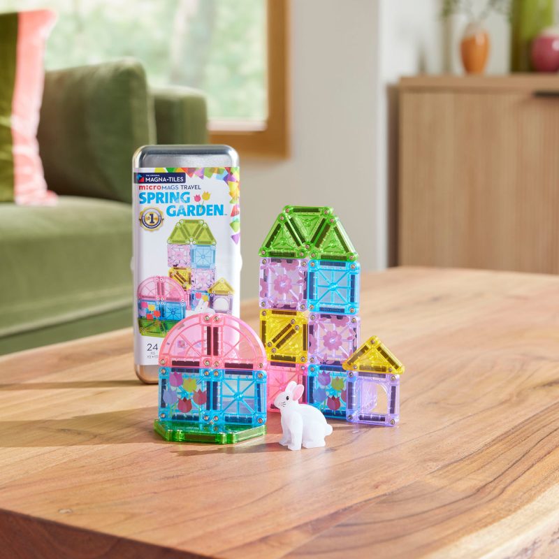 MicroMAGS Spring Garden 24-Piece Travel Set from Magna-Tiles