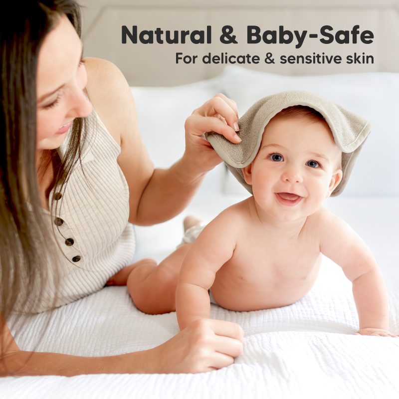 KeaBabies Earth Brown Bamboo Viscose Baby Wash Cloths 6-Pack Bathtime