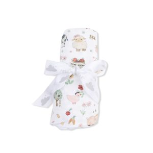 Angel Dear Cute Farm Animals in Pink Swaddle Blanket