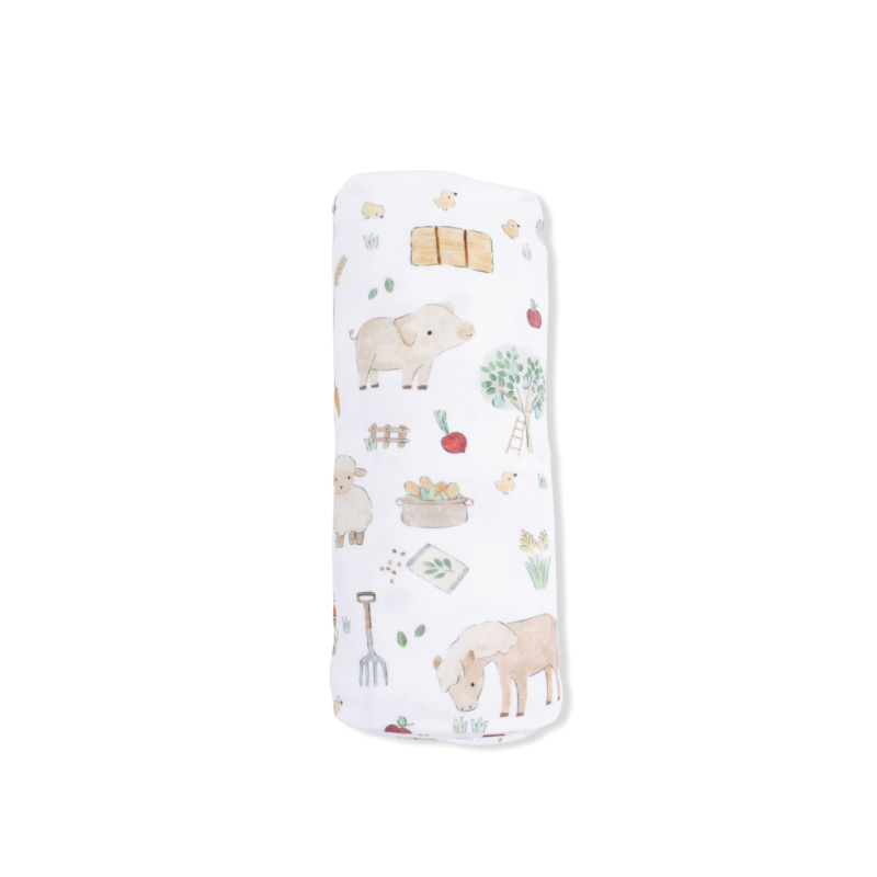 Cute Farm Animals Swaddle Blanket made by Angel Dear