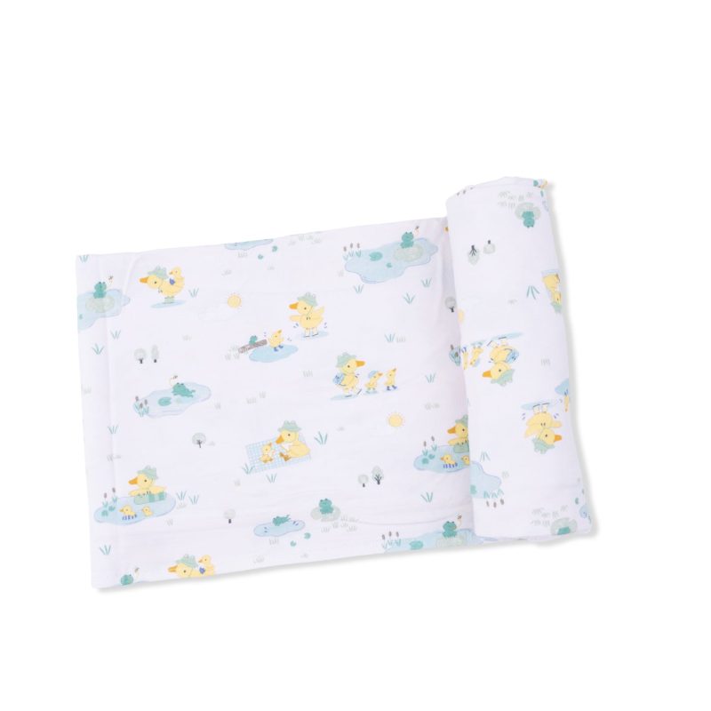 Frog and Duck Pond Swaddle Blanket from Angel Dear