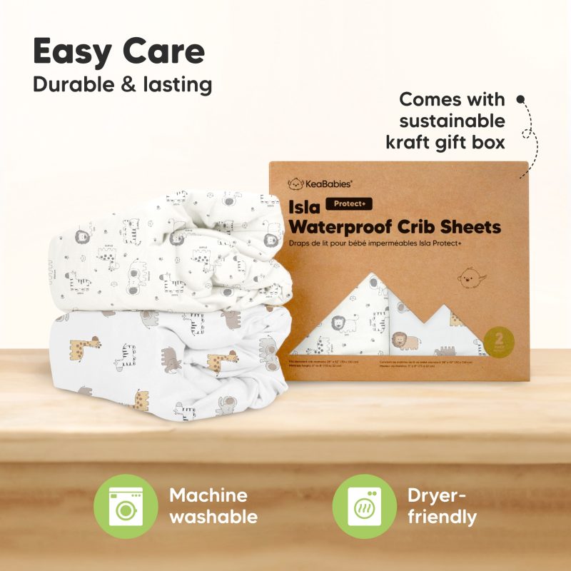 KeaBabies Kia Safari Bamboo Viscose Waterproof Crib Sheets 2 Pack available at Blossom KeaBabies Kia Safari Bamboo Viscose Waterproof Crib Sheets 2 Pack available at Blossom