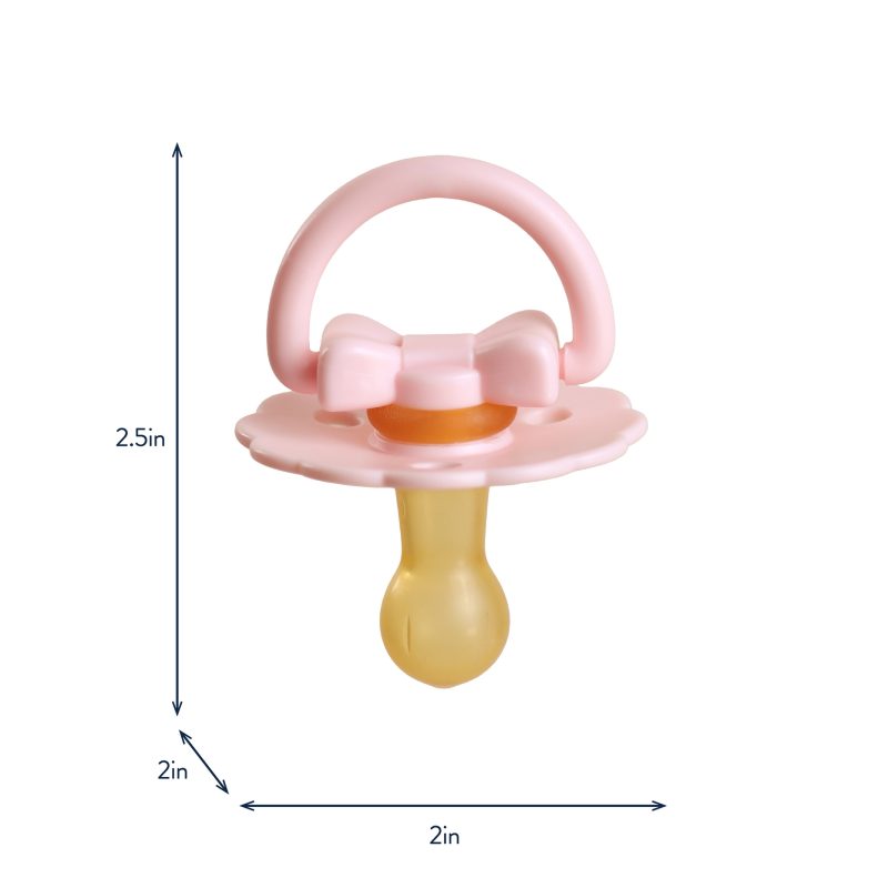Itzy Soother Pink Bow Natural Rubber Pacifier Set from Itzy Ritzy Itzy Soother Pink Bow Natural Rubber Pacifier Set from Itzy Ritzy