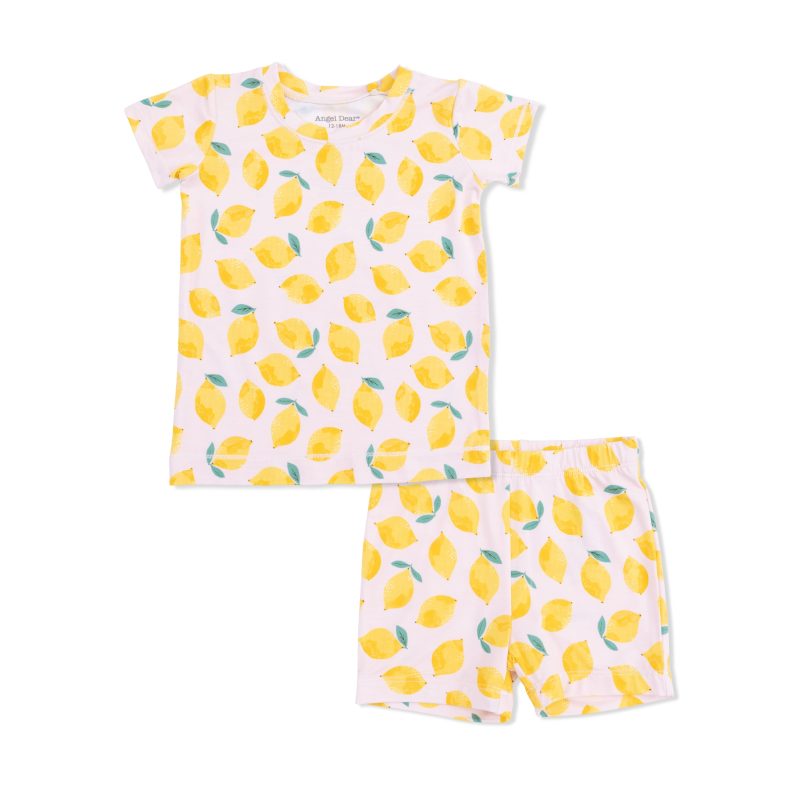 Sunny Lemons Bamboo Viscose Loungewear Short Set from Angel Dear Sunny Lemons Bamboo Viscose Loungewear Short Set from Angel Dear