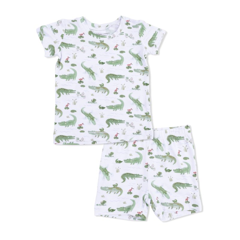 Crayon Alligators Bamboo Viscose Loungewear Short Set from Angel Dear