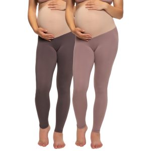 Felina Velvety Soft Maternity Leggings 2-Pack Twilight Mauve/Raisin