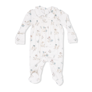 Angel Dear Flower Ducklings Bamboo Viscose Smocked Peter Pan Snap Footie Angel Dear Flower Ducklings Bamboo Viscose Smocked Peter Pan Snap Footie