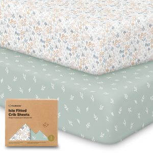 KeaBabies Isla Prairie Bamboo Viscose Fitted Crib Sheets 2 Pack