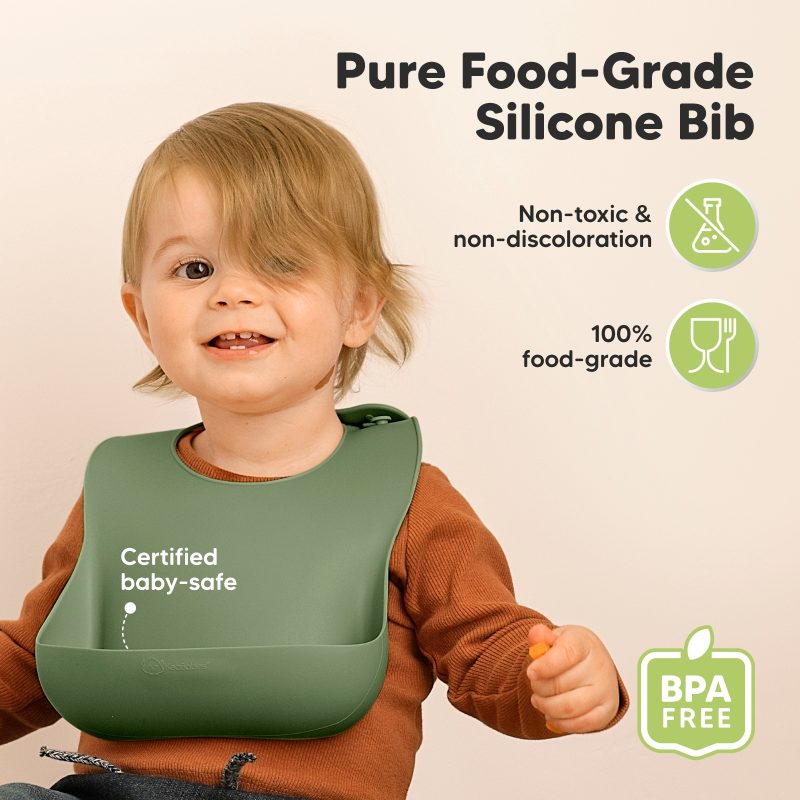 Slate Silicone Bibs 2-Pack from KeaBabies