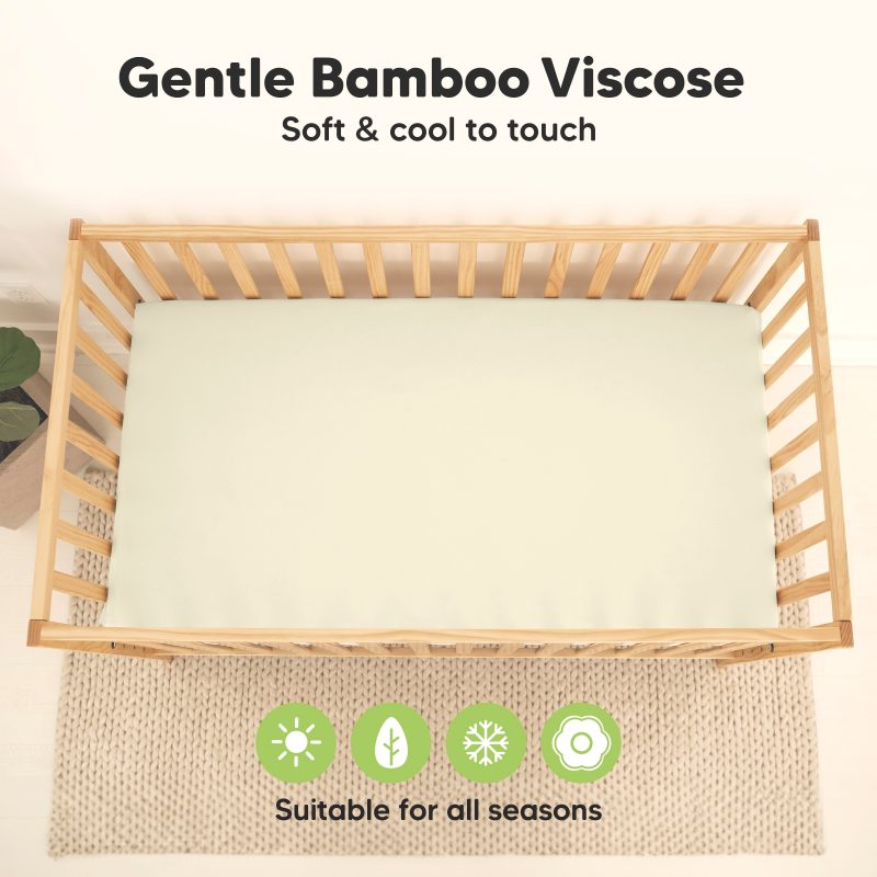 Avocado Bamboo Viscose Waterproof Crib Sheets 2 Pack made by KeaBabies
