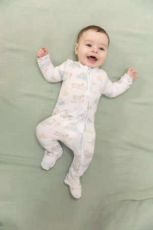 Angel Dear Farm Animal Party Bamboo Viscose 2 Way Zipper Footie