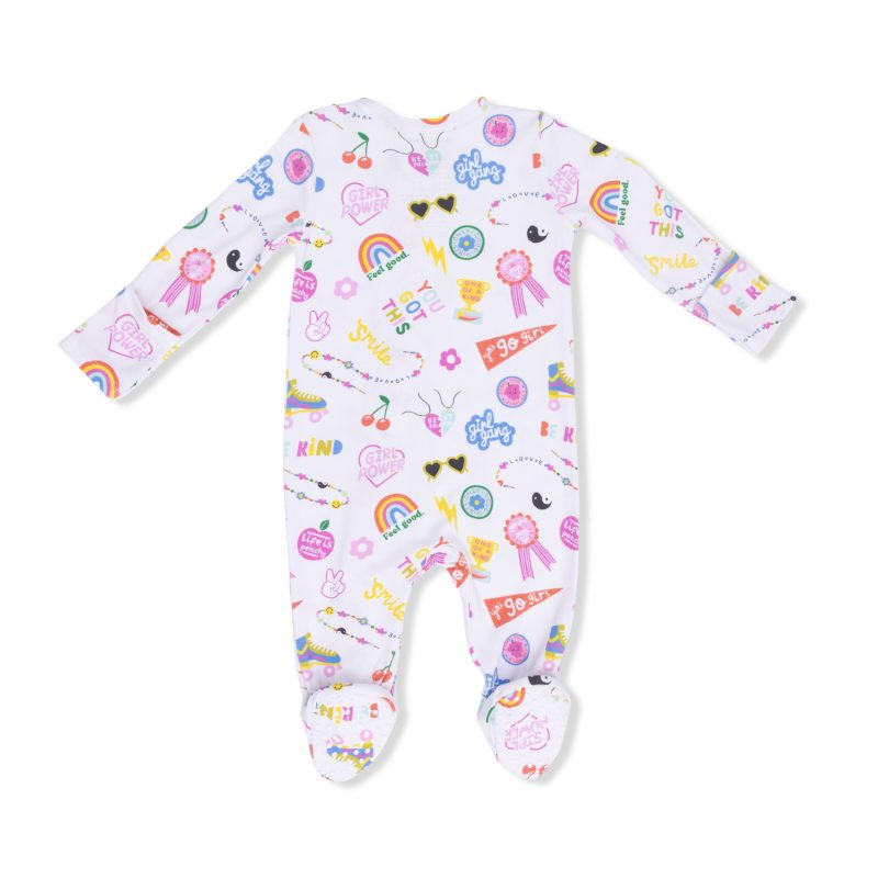 Girl Power Bamboo Viscose 2 Way Zipper Footie available at Blossom