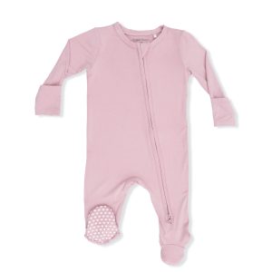 Angel Dear Solid Peachskin Bamboo Viscose 2 Way Zipper Footie