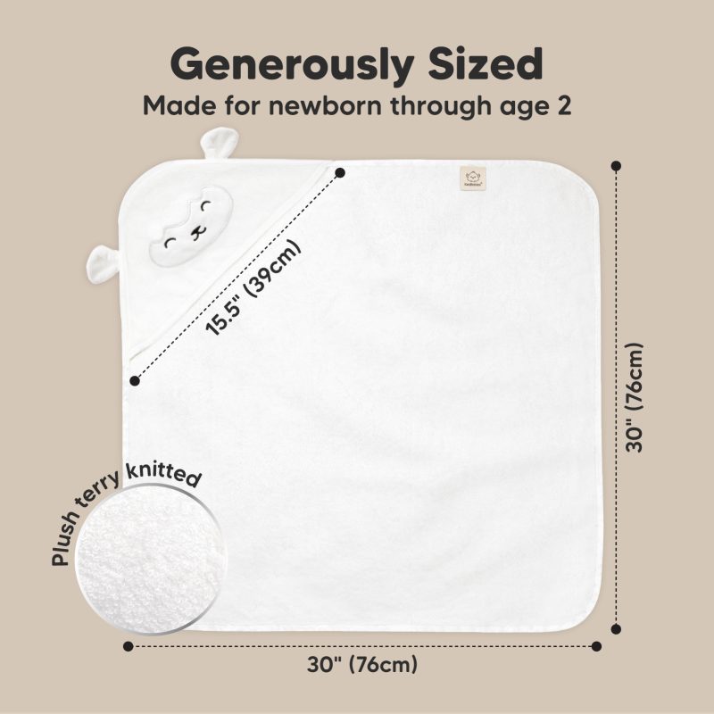 KeaBabies Lamb Cuddle Bamboo Viscose Hooded Baby Towel Bathtime