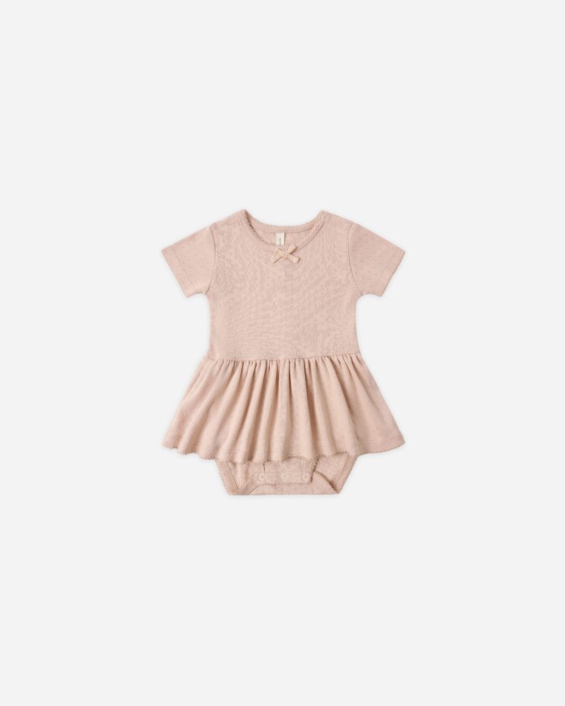 Quincy Mae Pointelle Skirted Bodysuit In Melon Quincy Mae Pointelle Skirted Bodysuit In Melon